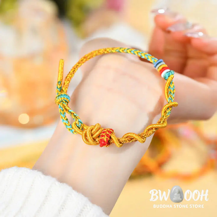 Buddha Stones Colorful String Snake Dragon Year of the Snake Luck Bracelet - BWOOOH - Bracelet