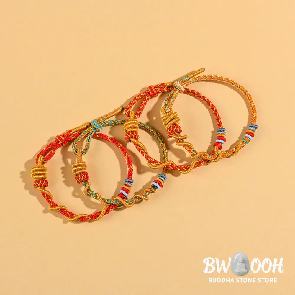 Buddha Stones Colorful String Snake Dragon Year of the Snake Luck Bracelet - BWOOOH - Bracelet