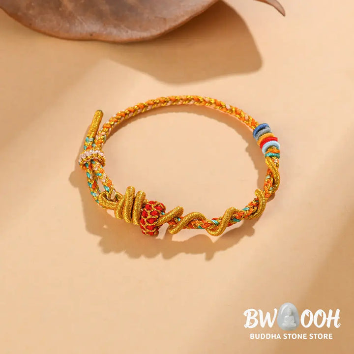 Buddha Stones Colorful String Snake Dragon Year of the Snake Luck Bracelet - BWOOOH - Bracelet