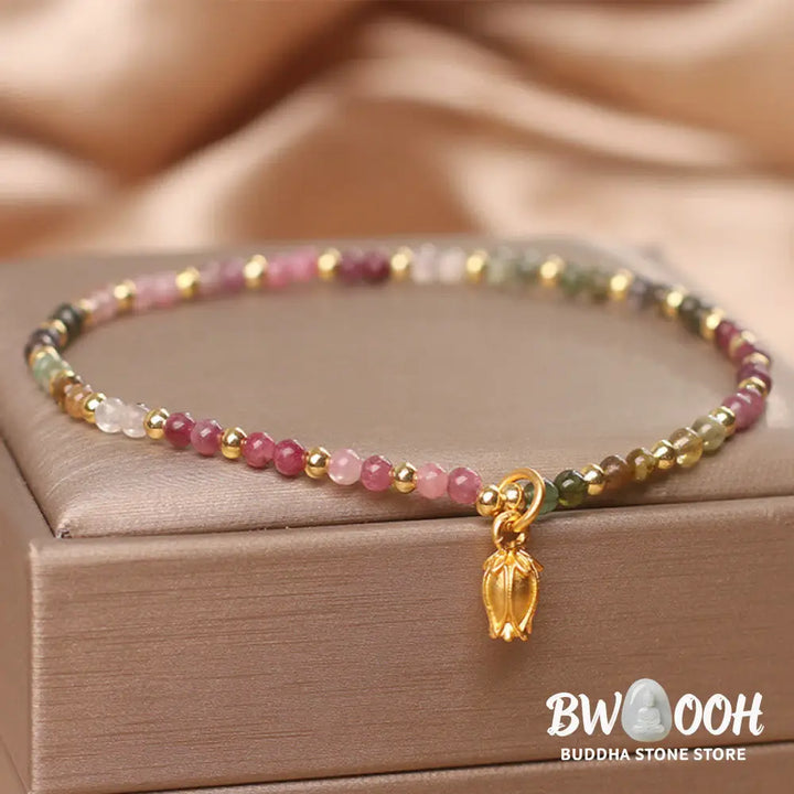 Buddha Stones Colorful Tourmaline Flowers Positive Bracelet - BWOOOH - Bracelet Anklet