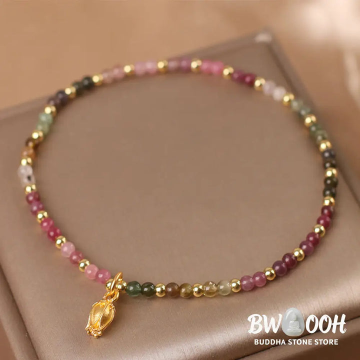 Buddha Stones Colorful Tourmaline Flowers Positive Bracelet - BWOOOH - Bracelet Anklet