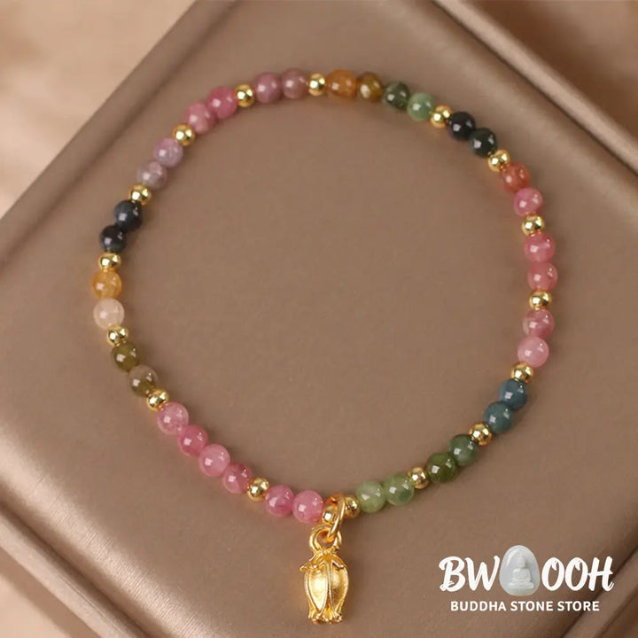 Buddha Stones Colorful Tourmaline Flowers Positive Bracelet - BWOOOH - Bracelet Anklet