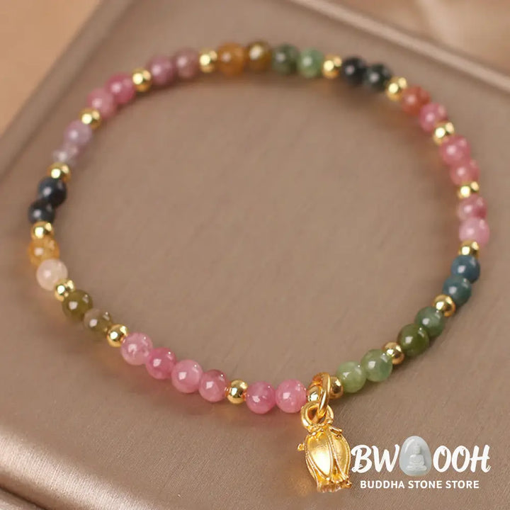 Buddha Stones Colorful Tourmaline Flowers Positive Bracelet - BWOOOH - Bracelet Anklet