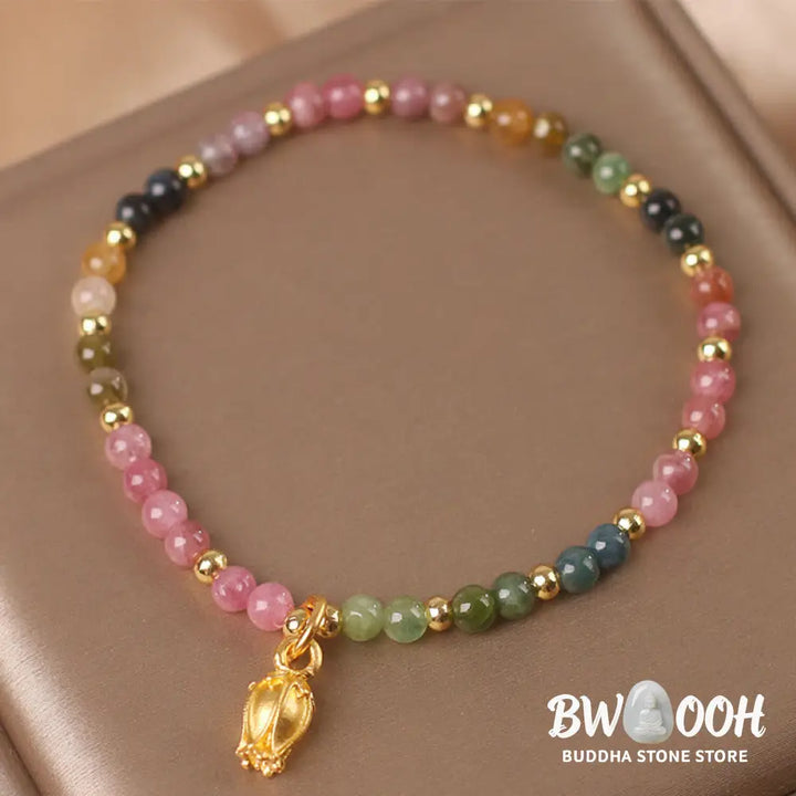 Buddha Stones Colorful Tourmaline Flowers Positive Bracelet - BWOOOH - Bracelet Anklet