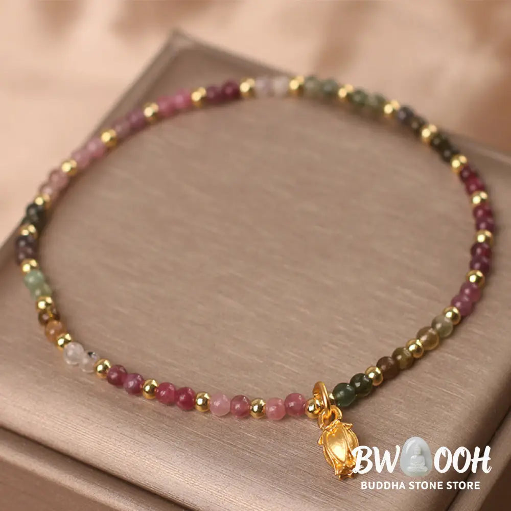 Buddha Stones Colorful Tourmaline Flowers Positive Bracelet - BWOOOH - Bracelet Anklet