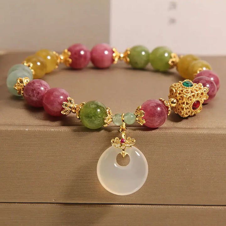 BWOOOH Colorful Tourmaline Peace Buckle Charm Wisdom Bracelet - BWOOOH - Tourmaline(Positive♥Love)(Wrist