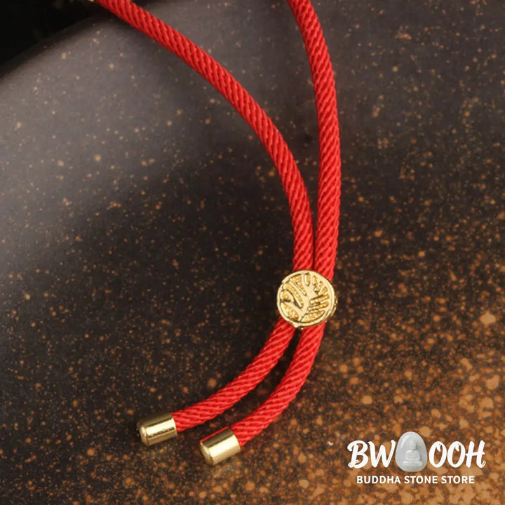 BWOOOH Colorful Zircon Copper Wealth Luck Rotation Bracelet Necklace Pendant, showcasing a luminous zircon centerpiece encircled by copper, adjustable red string, ready for spiritual balance and positive energy. - View 20