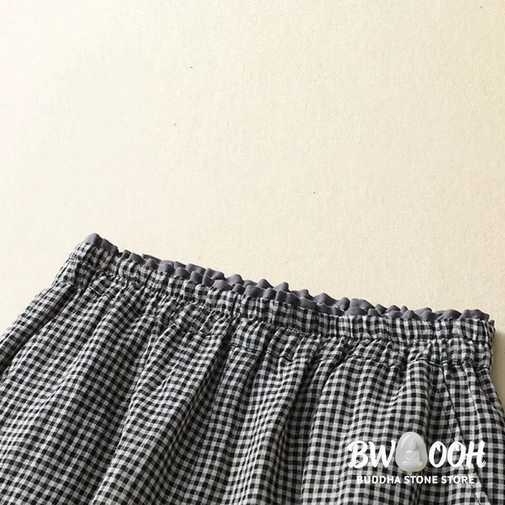 BWOOOH printed wide-leg yoga pants - Commute Casual Checkered Pattern 7-8 Len