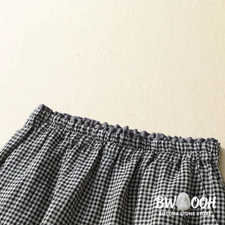 BWOOOH printed wide-leg yoga pants - Commute Casual Checkered Pattern 7-8 Len