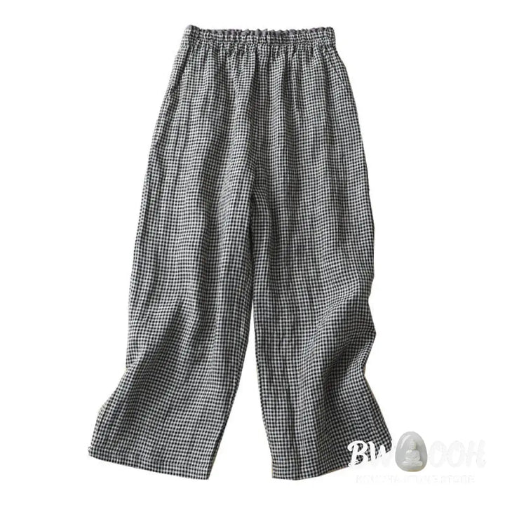 BWOOOH printed wide-leg yoga pants - Commute Casual Checkered Pattern 7-8 Len