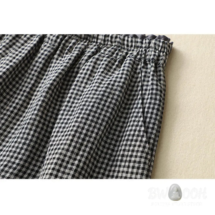 BWOOOH printed wide-leg yoga pants - Commute Casual Checkered Pattern 7-8 Len