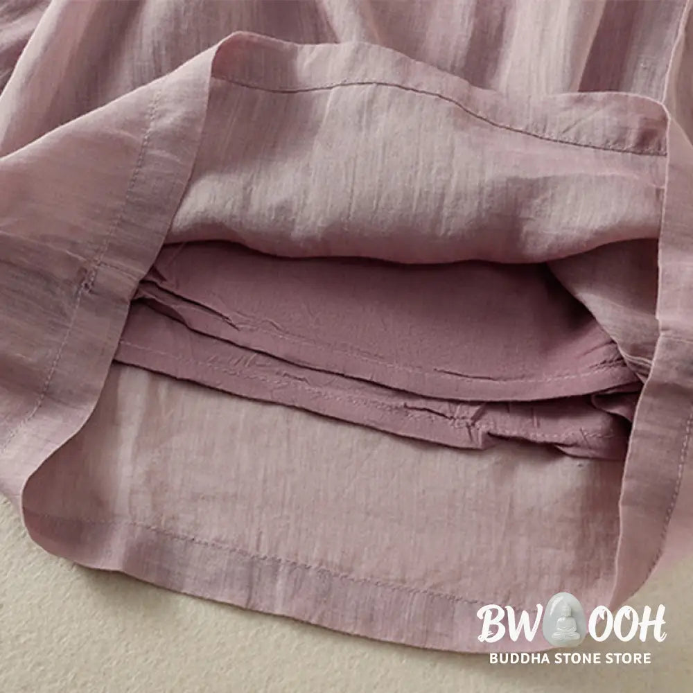 Buddha Stones Commute Embroidery Drawstring Women’s Cotton Wide Leg Pants With Pockets - Women’s Wide Leg Pants