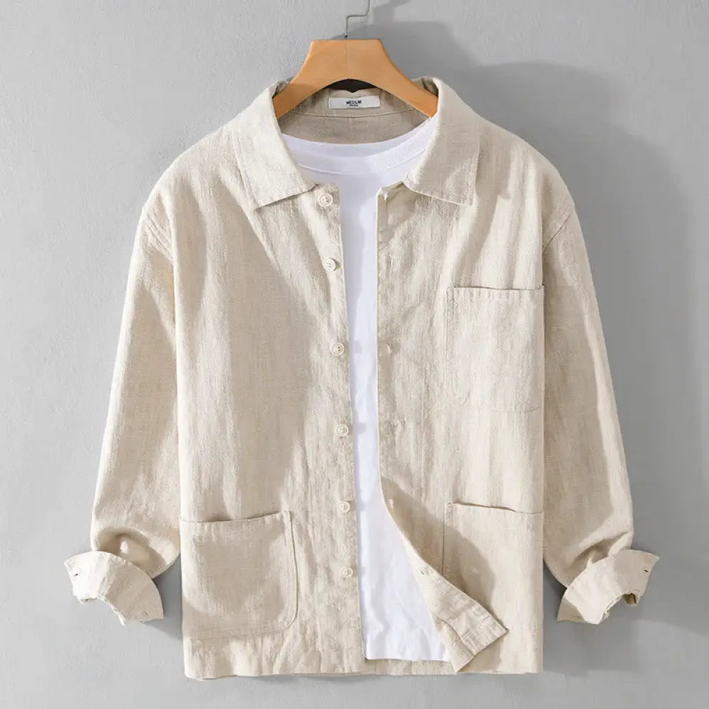BWOOOH Commute Fall Solid Color Lapel Men's Long Sleeve C