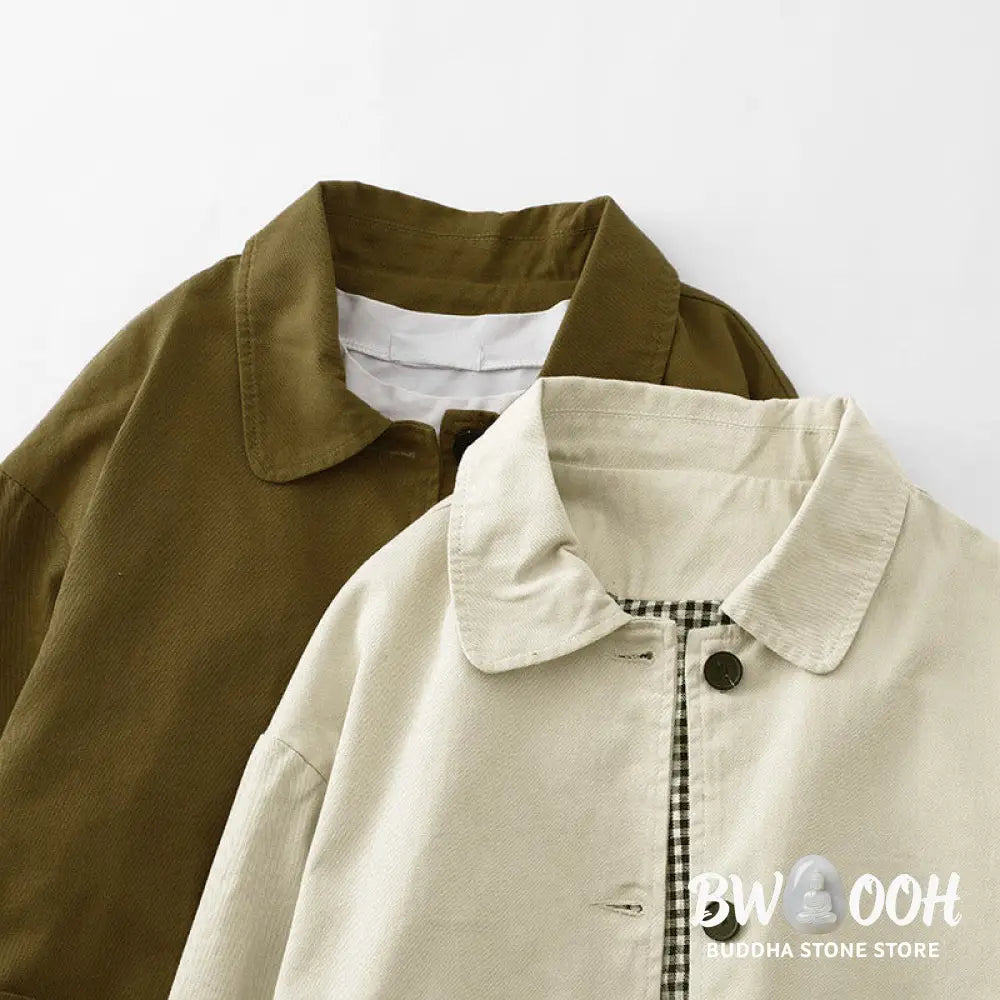 Buddha Stones Commute Patchwork Design Cotton Women’s Jacket With Pockets - Women’s Jacket