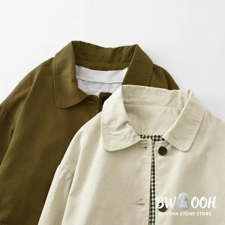 Buddha Stones Commute Patchwork Design Cotton Women’s Jacket With Pockets - Women’s Jacket