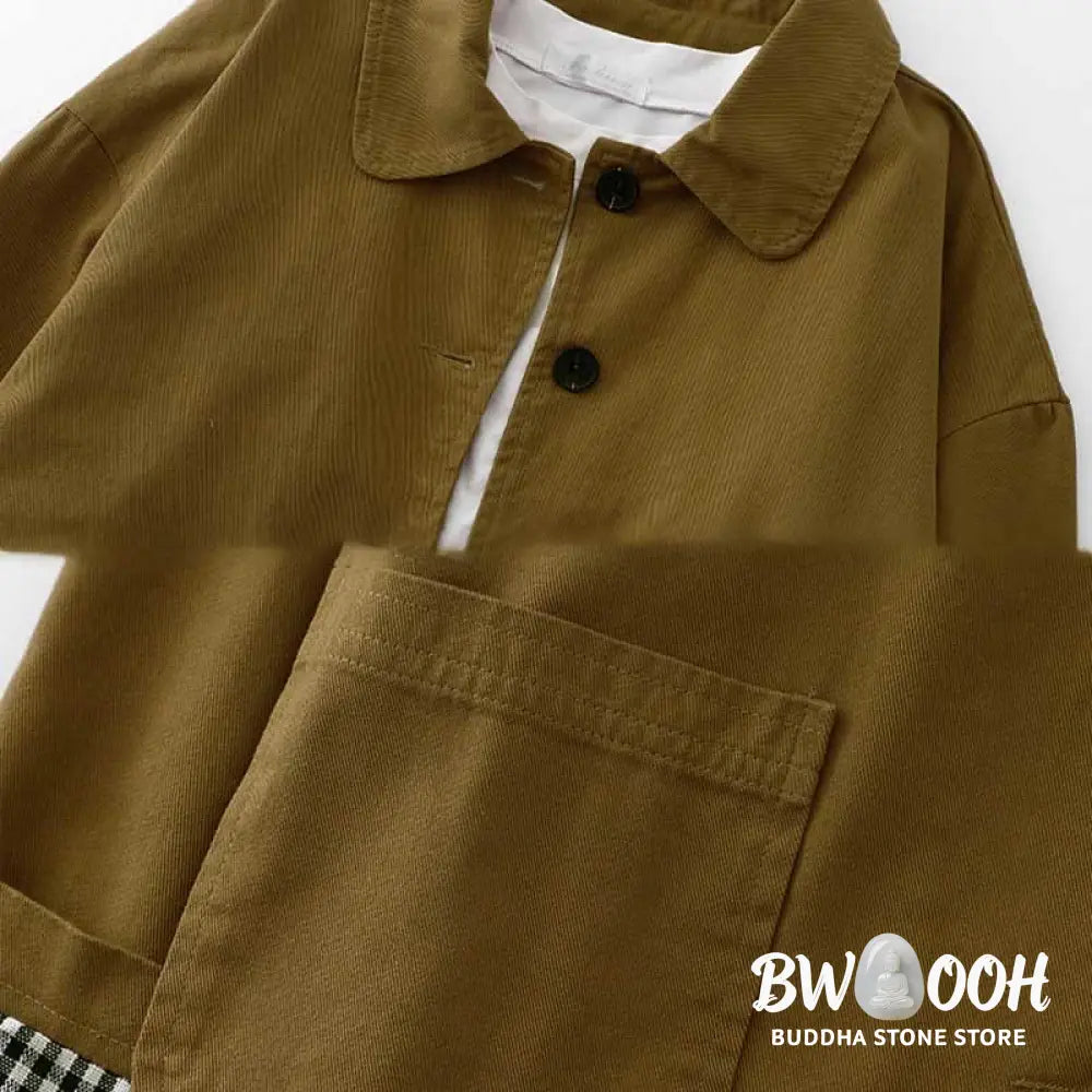 Buddha Stones Commute Patchwork Design Cotton Women’s Jacket With Pockets - Women’s Jacket