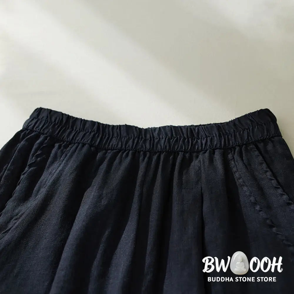 Buddha Stones Commute Pure Color High Waist Women’s Harem Pants With Pockets - Women’s Harem Pants