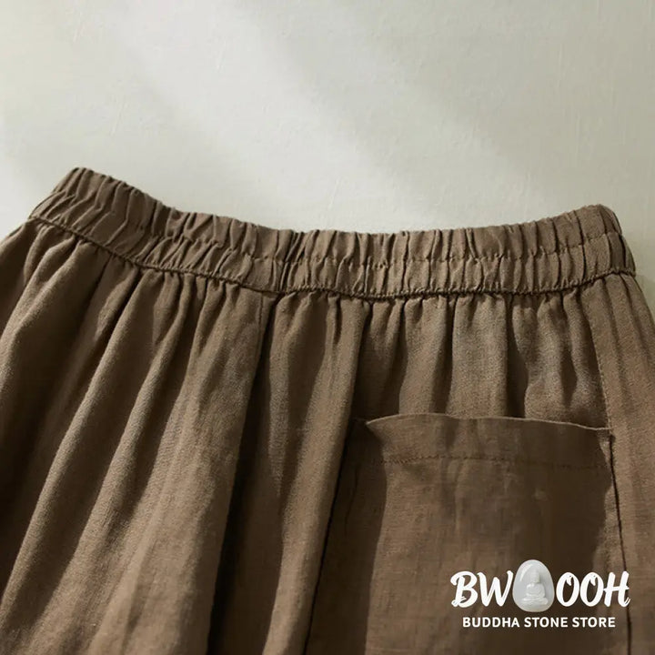 Buddha Stones Commute Pure Color High Waist Women’s Harem Pants With Pockets - Women’s Harem Pants
