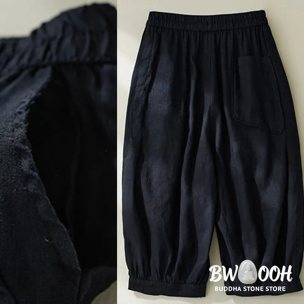 Buddha Stones Commute Pure Color High Waist Women’s Harem Pants With Pockets - Women’s Harem Pants