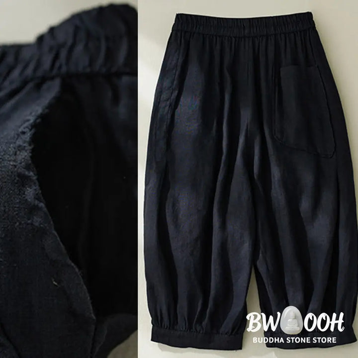 Buddha Stones Commute Pure Color High Waist Women’s Harem Pants With Pockets - Women’s Harem Pants