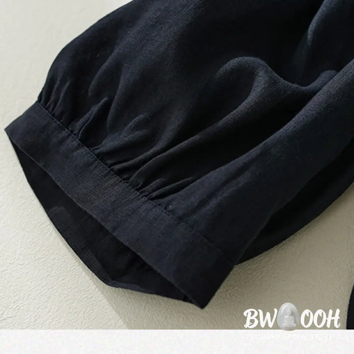 Buddha Stones Commute Pure Color High Waist Women’s Harem Pants With Pockets - Women’s Harem Pants