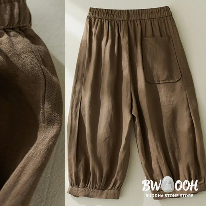 Buddha Stones Commute Pure Color High Waist Women’s Harem Pants With Pockets - Women’s Harem Pants