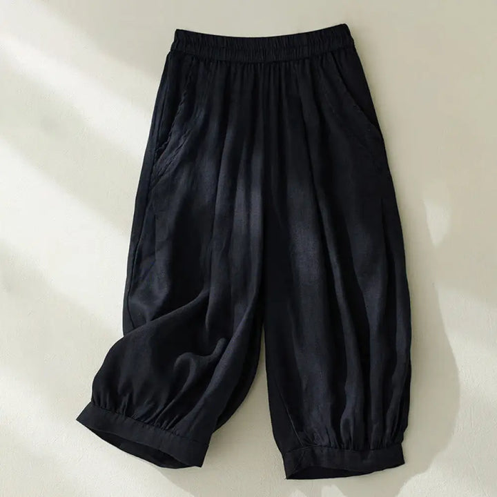 Buddha Stones Commute Pure Color High Waist Women’s Harem Pants With Pockets - Black / US4，UK/AU8，EU36 (L) - Women’s
