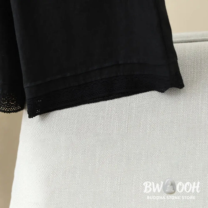 BWOOOH printed wide-leg yoga pants - Commute Retro Plain Lace Patchwork Desig