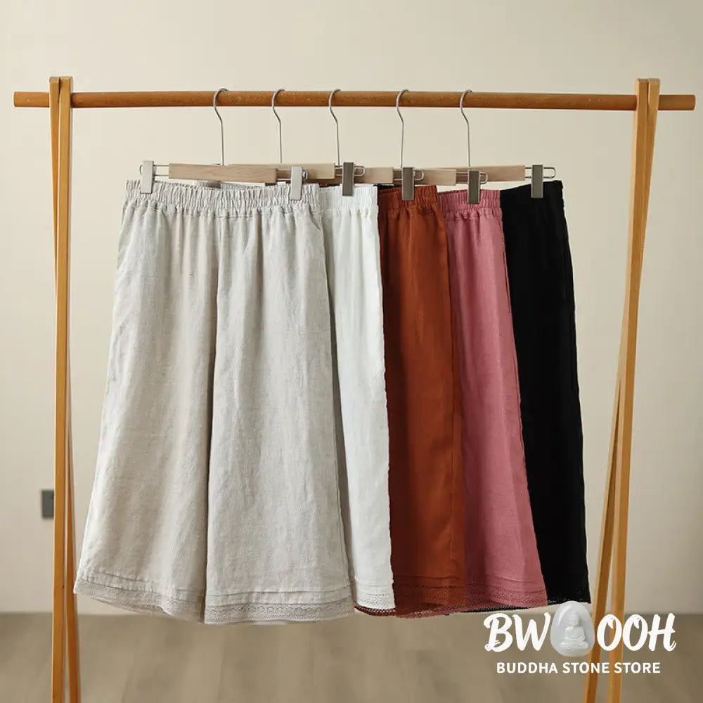 BWOOOH printed wide-leg yoga pants - Commute Retro Plain Lace Patchwork Desig