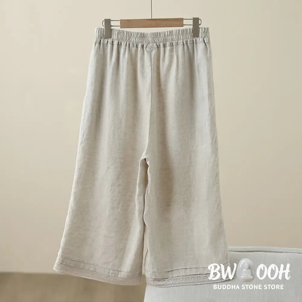 BWOOOH printed wide-leg yoga pants - Commute Retro Plain Lace Patchwork Desig