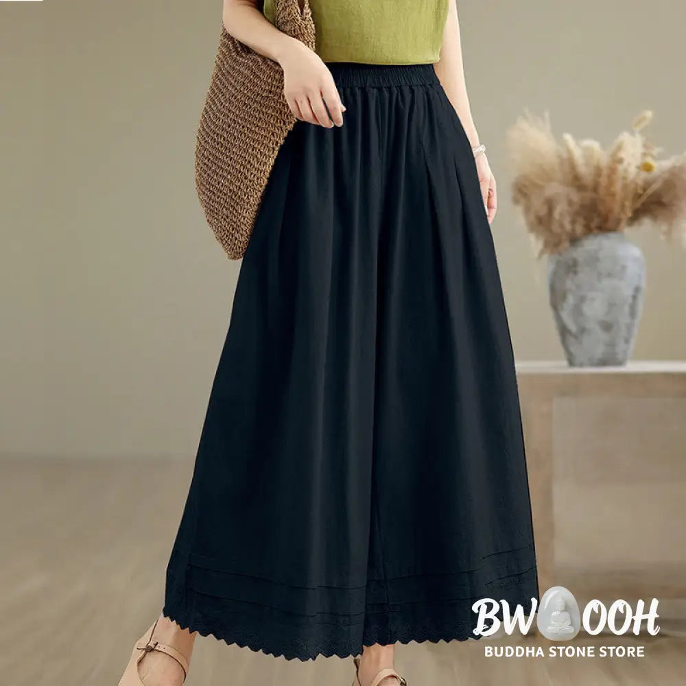 BWOOOH printed wide-leg yoga pants - Commute Simple Lace Design 7-8 Length Wo