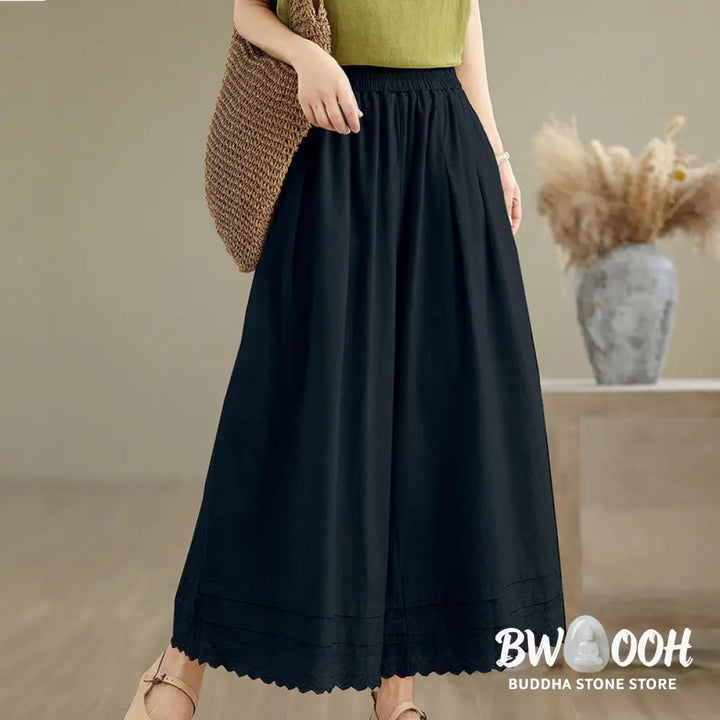 BWOOOH printed wide-leg yoga pants - Commute Simple Lace Design 7-8 Length Wo