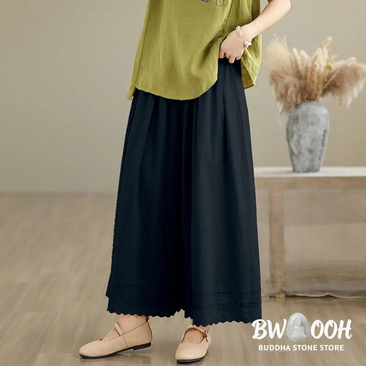 BWOOOH printed wide-leg yoga pants - Commute Simple Lace Design 7-8 Length Wo
