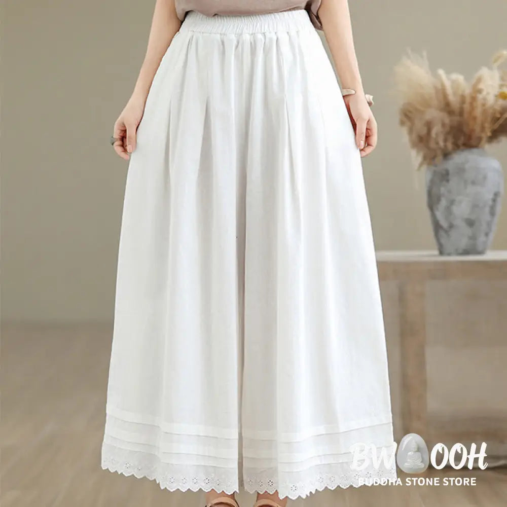 BWOOOH printed wide-leg yoga pants - Commute Simple Lace Design 7-8 Length Wo