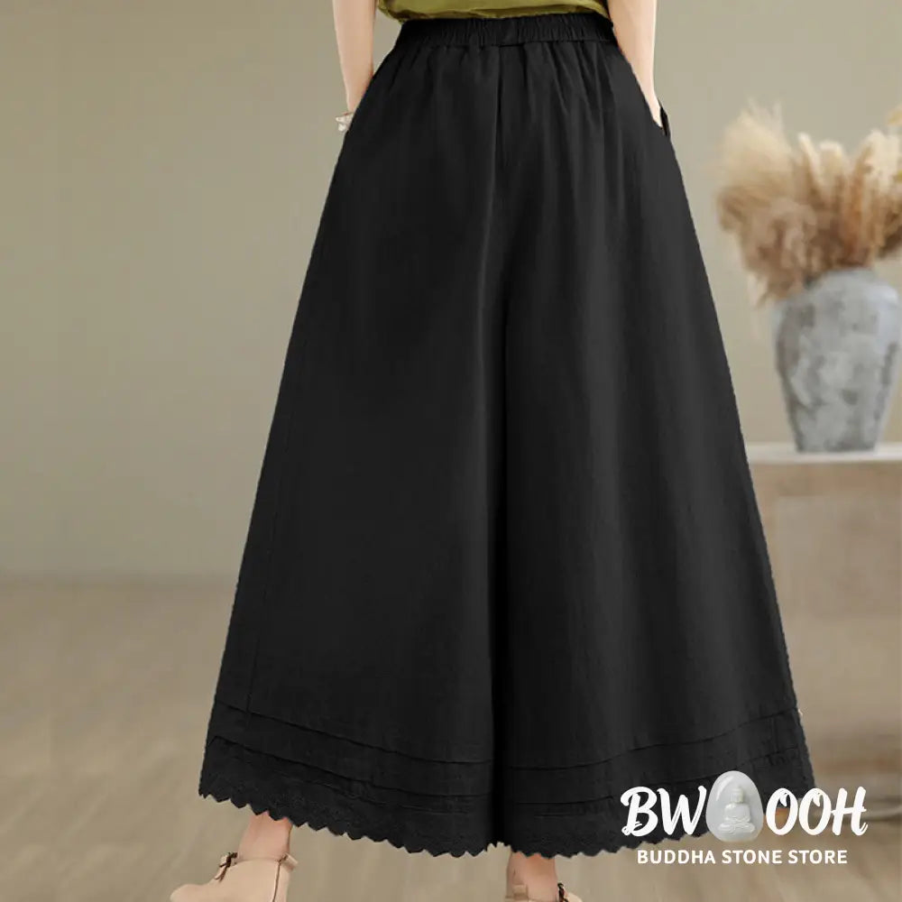 BWOOOH printed wide-leg yoga pants - Commute Simple Lace Design 7-8 Length Wo