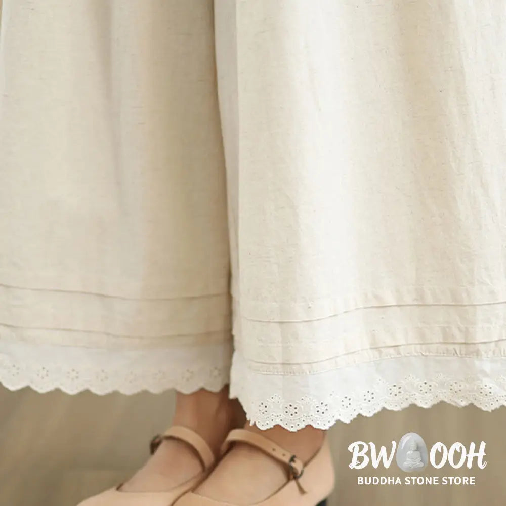 BWOOOH printed wide-leg yoga pants - Commute Simple Lace Design 7-8 Length Wo