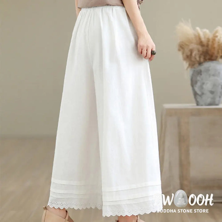 BWOOOH printed wide-leg yoga pants - Commute Simple Lace Design 7-8 Length Wo