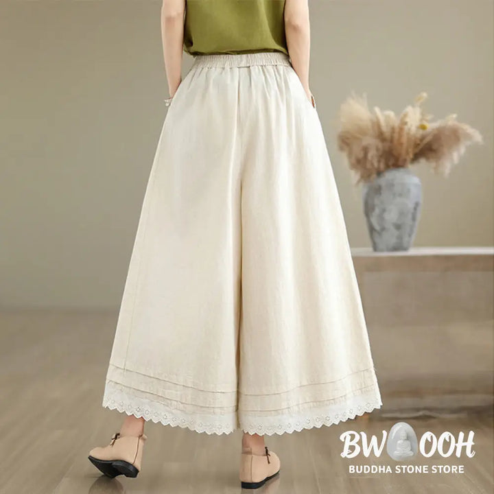 BWOOOH printed wide-leg yoga pants - Commute Simple Lace Design 7-8 Length Wo