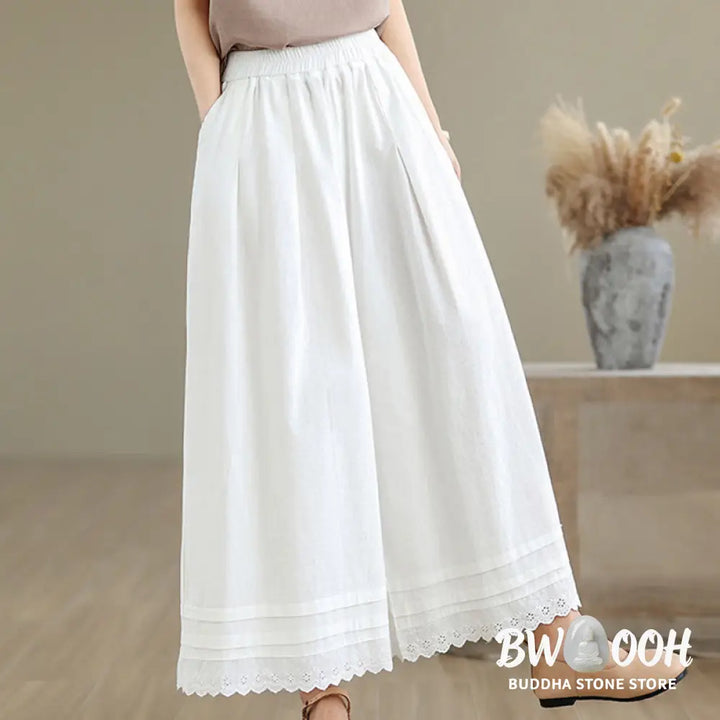 BWOOOH printed wide-leg yoga pants - Commute Simple Lace Design 7-8 Length Wo