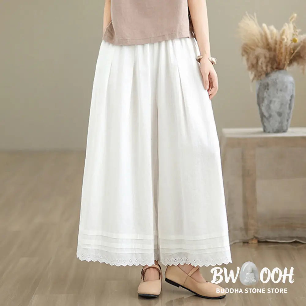 BWOOOH printed wide-leg yoga pants - Commute Simple Lace Design 7-8 Length Wo