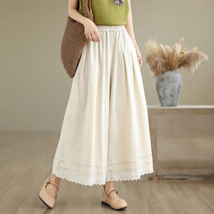 BWOOOH printed wide-leg yoga pants - Commute Simple Lace Design 7-8 Length Wo