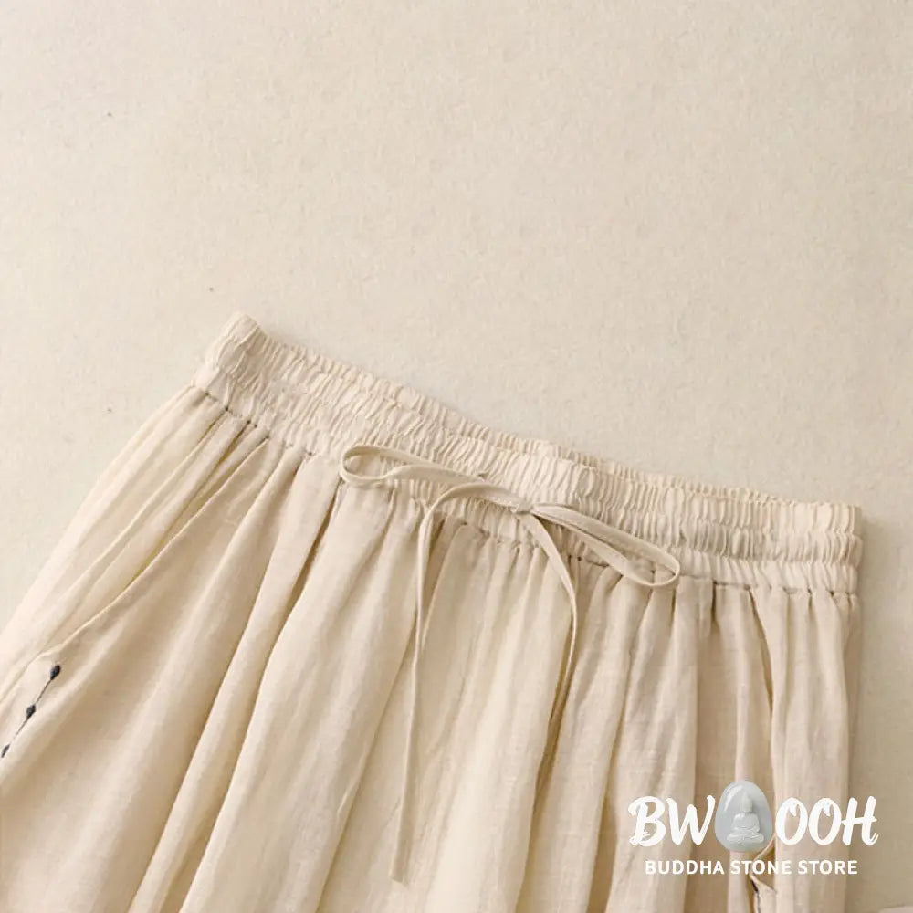 BWOOOH printed wide-leg yoga pants - Commute Solid Color Embroidery Drawstrin