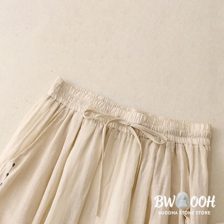 BWOOOH printed wide-leg yoga pants - Commute Solid Color Embroidery Drawstrin