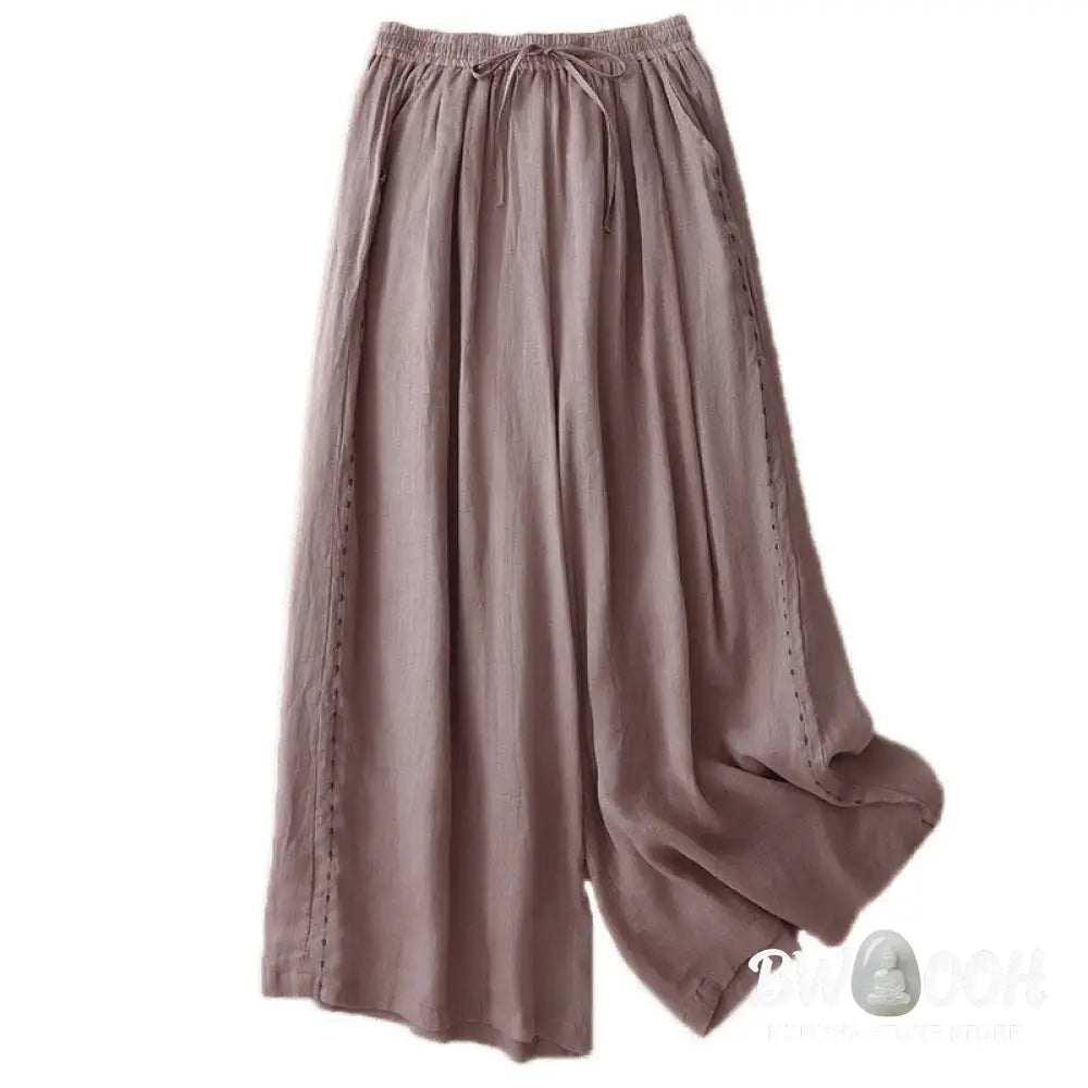 BWOOOH printed wide-leg yoga pants - Commute Solid Color Embroidery Drawstrin