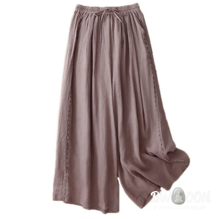 BWOOOH printed wide-leg yoga pants - Commute Solid Color Embroidery Drawstrin