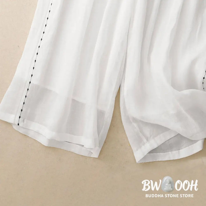 BWOOOH printed wide-leg yoga pants - Commute Solid Color Embroidery Drawstrin