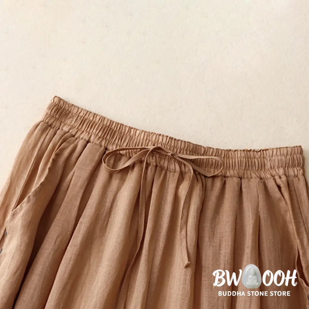 BWOOOH printed wide-leg yoga pants - Commute Solid Color Embroidery Drawstrin
