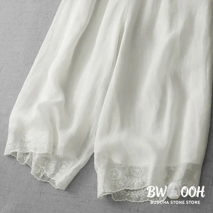BWOOOH printed wide-leg yoga pants - Commute Solid Color Lace Embroidery Desi