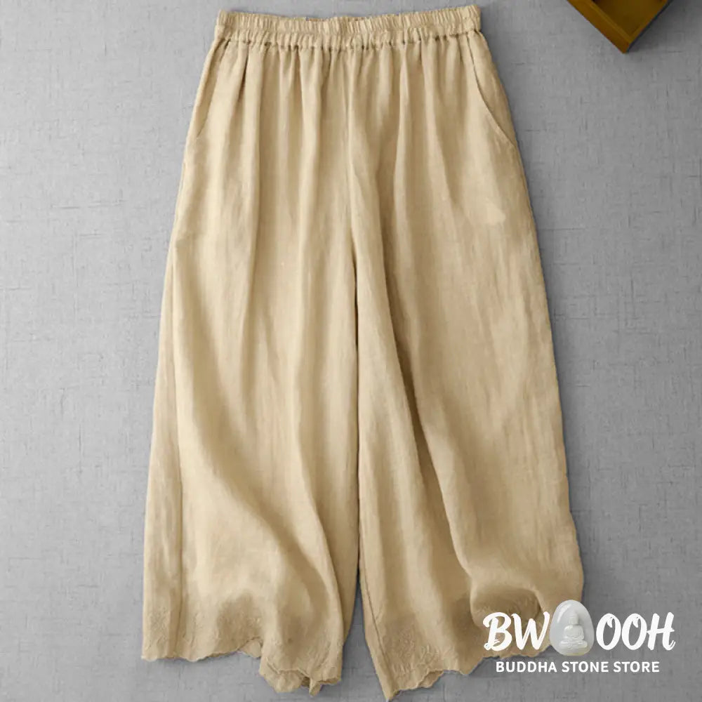 BWOOOH printed wide-leg yoga pants - Commute Solid Color Lace Embroidery Desi