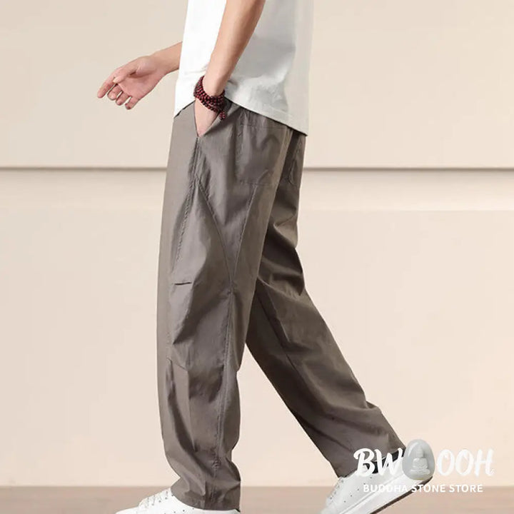 Buddha Stones Commute Spring Solid Color Drawstring Men’s Harem Pants With Pockets - Men’s Harem Pants